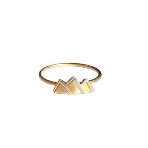 Mountain Ring in Sterling Silver or Gold Filled Gift For Her The Mountains are Calling Ring Silver Mountain Ring Mountain Range image 1