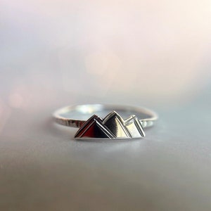 Mountain Ring in Sterling Silver or Gold Filled Gift For Her The Mountains are Calling Ring Silver Mountain Ring Mountain Range image 9