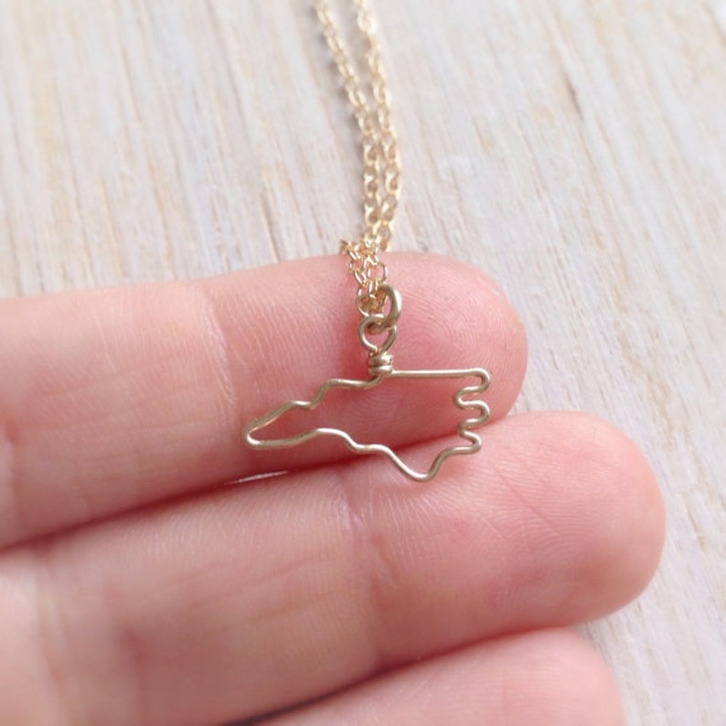 North Carolina Necklace State Necklace Custom Necklace Etsy