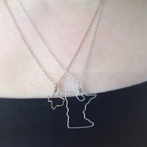 Idaho Necklace Idaho State Love Necklace Home State Jewelry Personalized Gift Idaho State Silver or Gold Necklace image 4