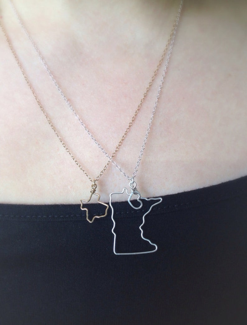 Idaho Necklace Idaho State Love Necklace Home State Jewelry Personalized Gift Idaho State Silver or Gold Necklace image 4