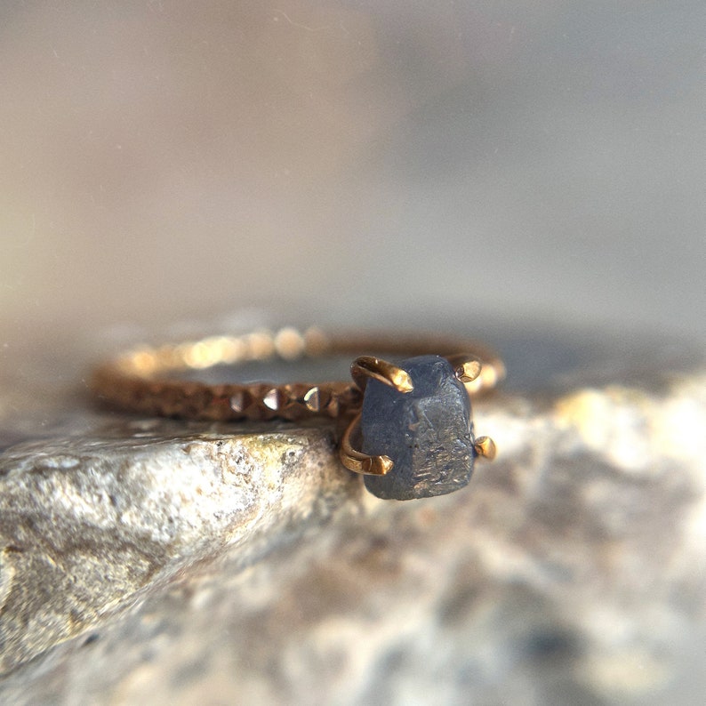 Gemstone Stacking Ring Raw Gemstone Rings in Gold Filled or Sterling Silver Gift For Her Gemstone Rings Quartz Stacker Ring image 9