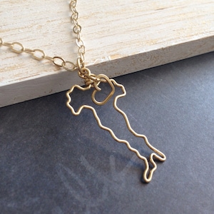 Collier Italie en argent ou en or - Collier pays personnalisé - Collier Italie Love - Collier italien - Collier Europe