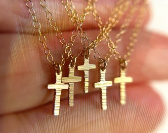 Tiny Cross Necklace - Gold Cross Necklace -Gift for Her - Christian Gift for Her - Cross Necklace