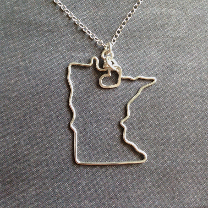 Minnesota Necklace Minnesota State Necklace Home State Necklace Personalized Necklace Minnesota Pendant Personalized Gift image 4