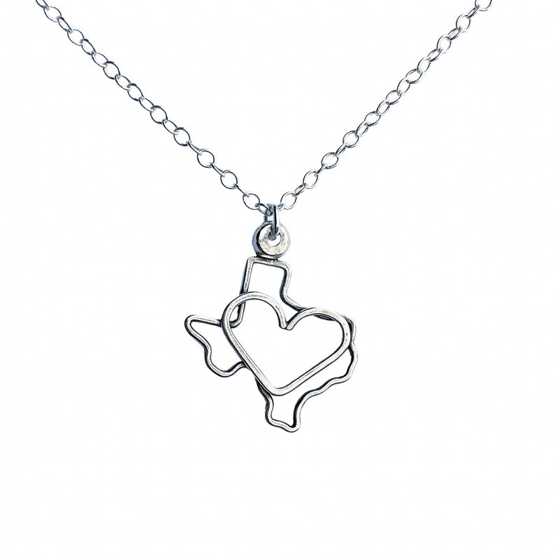 Texas Necklace All States Available Home State Outline Necklace in 18k Gold or Sterling Silver State Necklace Texas Necklace image 3