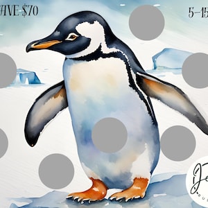 Cute Penguin A5 Savings Challenge