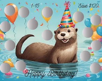Birthday Otter A5 Savings Challenge