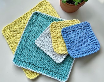 Knitting Pattern - Crossed Stitch Dishcloth and Coaster Knit Flat on Straight Needles - Easy New Knitter Friendly PDF - (English)