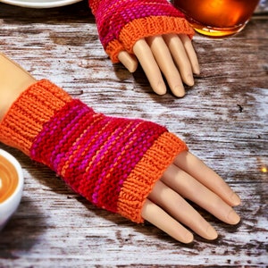 Easy to knit fingerless gloves