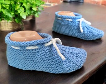 Hand Knit Slippers that Tie-Up and Stay-Put – Cozy Moccasin Booties, Cottagecore House Shoes, Gift for Him Her, Slow Fashion, Custom Made