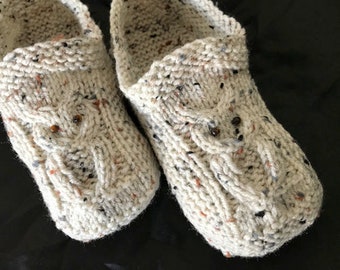 Women/'s//Ladies Footwear Knitted Racoon /& Owl Ballet Slippers Various Sizes