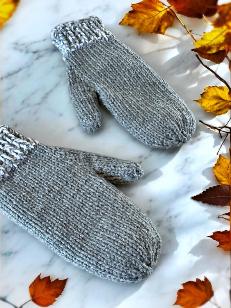 Quick Easy Knit Mittens Pattern, Knit Flat on 2 Needles - Extra Thick ...