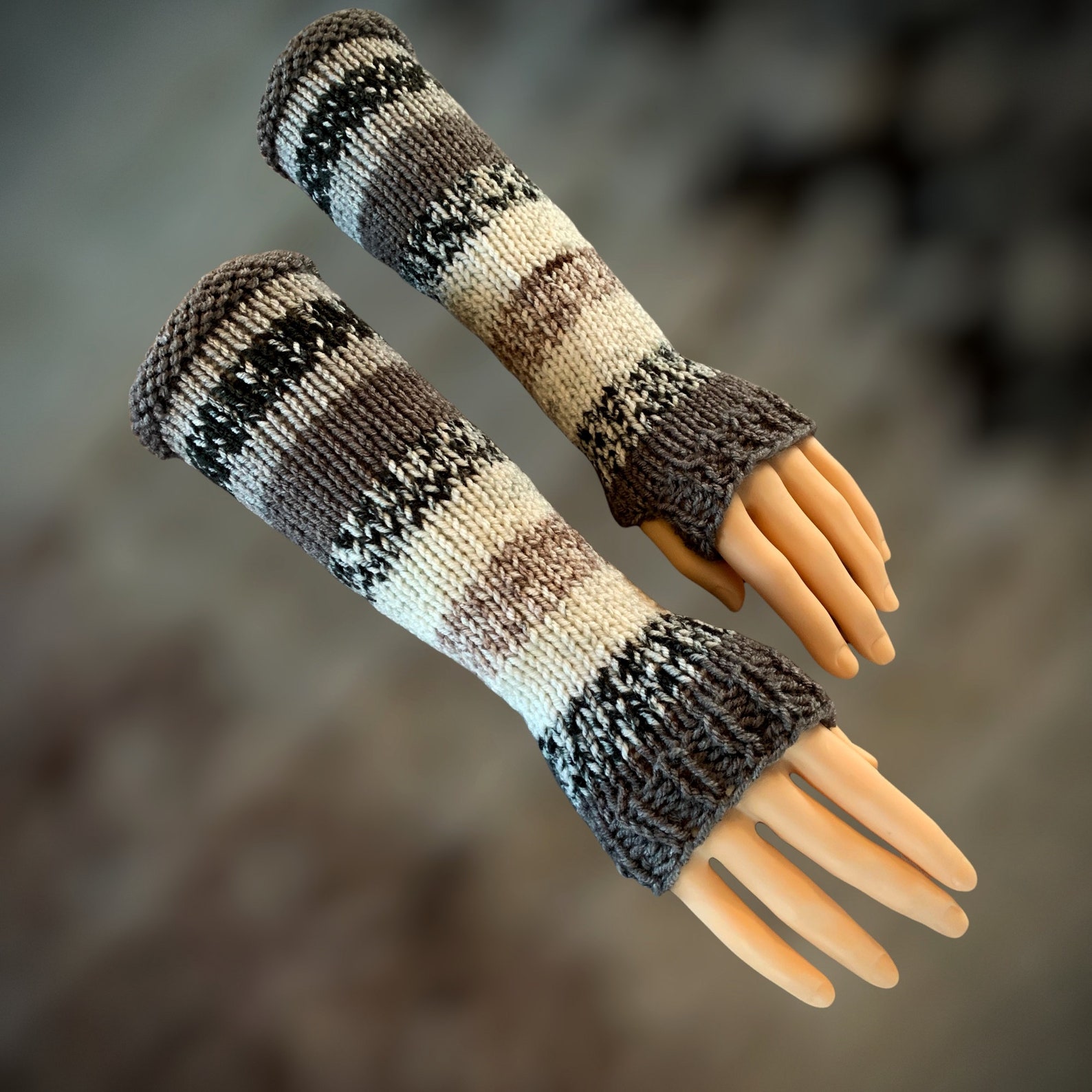 Knitting Pattern Long Fingerless Gloves Mitts Arm Warmers Etsy