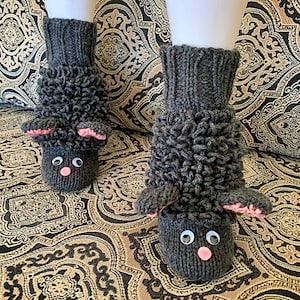 Knitting Pattern for Adults - How to Knit Sheep Slippers - Sheep Slippers Knitting Tutorial with Photos - Instant download - English Only