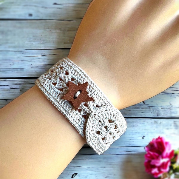 Crochet Pattern - How to Crochet a Beautiful Bracelet How to Crochet Jewelry Fans Bracelet - English Only