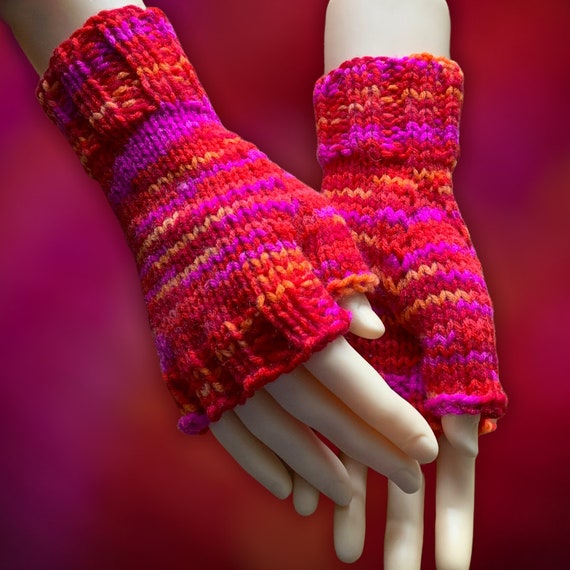 Knitting Pattern Flip Mitts Fingerless Gloves Granny Gloves Half