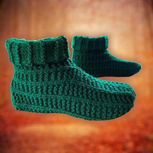 Knitting Pattern Adult Slippers with Long Cuff Easy Knit Using Basic Knitting Stitches Tutorial for Tablet Phone Computer English Only image 5