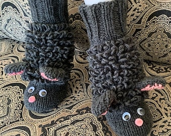 Knitting Pattern for Adults - How to Knit Sheep Slippers - Sheep Slippers Knitting Tutorial with Photos - Instant download - English Only