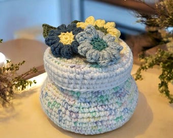 Crochet Pattern - Pot with Lid, Decorative Storage Jar Crochet PDF, Small Gift Container Pattern, Craft Fair Stash Buster, English Only!