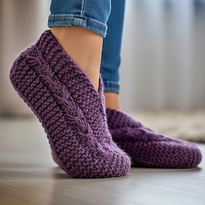 CUSTOM Hand Knit Bow Slippers or Adult Booties - Bespoke Slippers for Women - Bespoke House Shoes