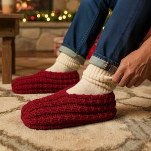 Easy Knit Slippers Pattern – Simple, Cozy, and Knitted Flat on Two Needles - English Only