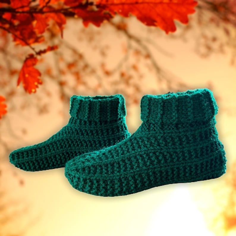 Knitting Pattern Adult Slippers with Long Cuff Easy Knit Using Basic Knitting Stitches Tutorial for Tablet Phone Computer English Only image 6