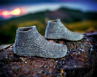 Pantoufles tricotées main pour hommes et femmes - chaussons mocassins en tricot personnalisés - chaussures de maison - chaussons pour adultes avec revers - livraison gratuite aux États-Unis !