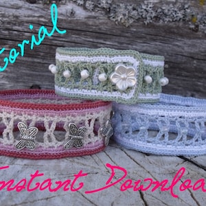 Crochet Pattern - Beads and Ladders Crochet Bracelet - Tutorial How-to Pattern to Print - English Only