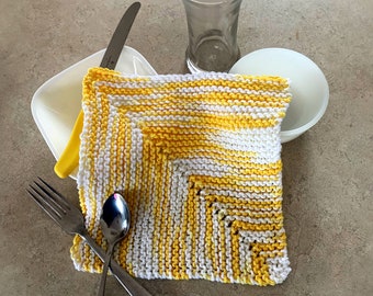 Knitting Pattern - Easy to Knit Dishcloth and Coasters - Great for Beginners! Easy Knitting Pattern  - Uses Knit Stitch ONLY! - English Only