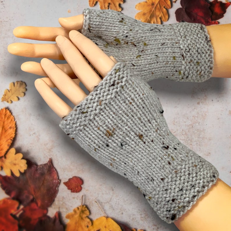 Knitting Pattern Fingerless Gloves Knit Flat on 2 Needles Etsy