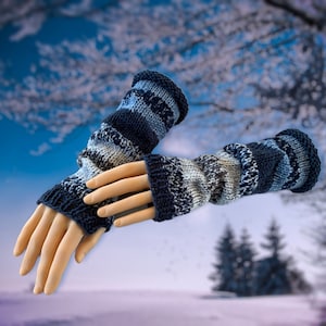 Long Knit Gloves Etsy Canada