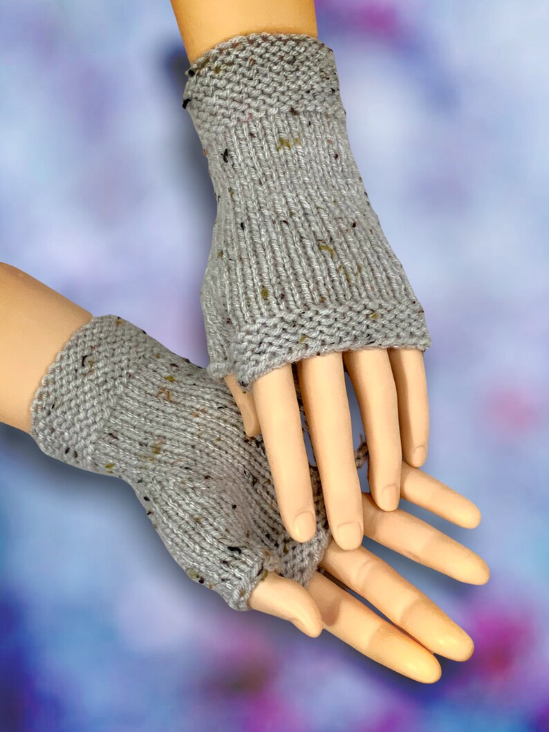 Knitting Pattern Fingerless Gloves Knit Flat on 2 Needles Etsy