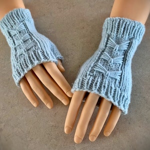 Knitting Pattern - Fingerless Gloves Granny Gloves or Arm Warmers with BOWS! - Knitting Pattern for Tablet, Phone or Computer - English Only