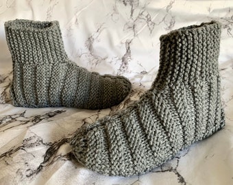 CUSTOM ORDER Hand Knit Adult Booties House Slippers - Free Shipping to the USA and Canada!