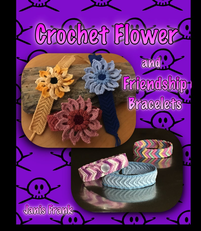 Crochet Pattern Crocheted Flower and Friendship Bracelet Tutorial Crochet Jewelry Pattern Crochet Bracelet Pattern English Only image 5