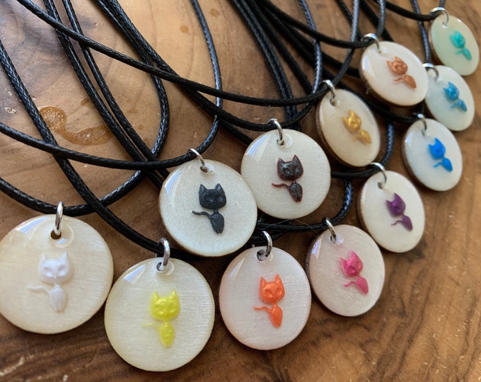 Custom Color Cat Necklace - Cat Gift - Cat Jewelry for Women - Cat Pendant - Cat Gift for Cat Lovers - Cat Lady Gift -  Kitten - Kitty