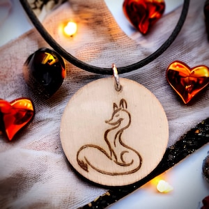 Fox Pendant Necklace – Handmade Fox Charm – Witchy Accessory for Her – Fox Spirit Animal Gift – Unique Handmade Jewelry for Women