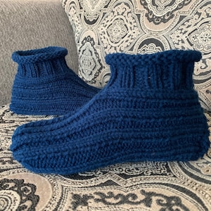 Knitting Pattern - How to Knit Adult Bootie Slippers Pattern with Step-by-Step Video Links - English Only