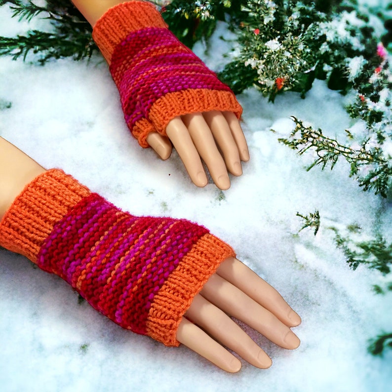 Easy to knit fingerless gloves