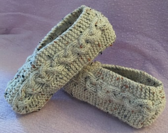 Cable Knit Slippers Tutorial - Knitting Pattern for Kindle, iPad, Kobo, Nook, Computer