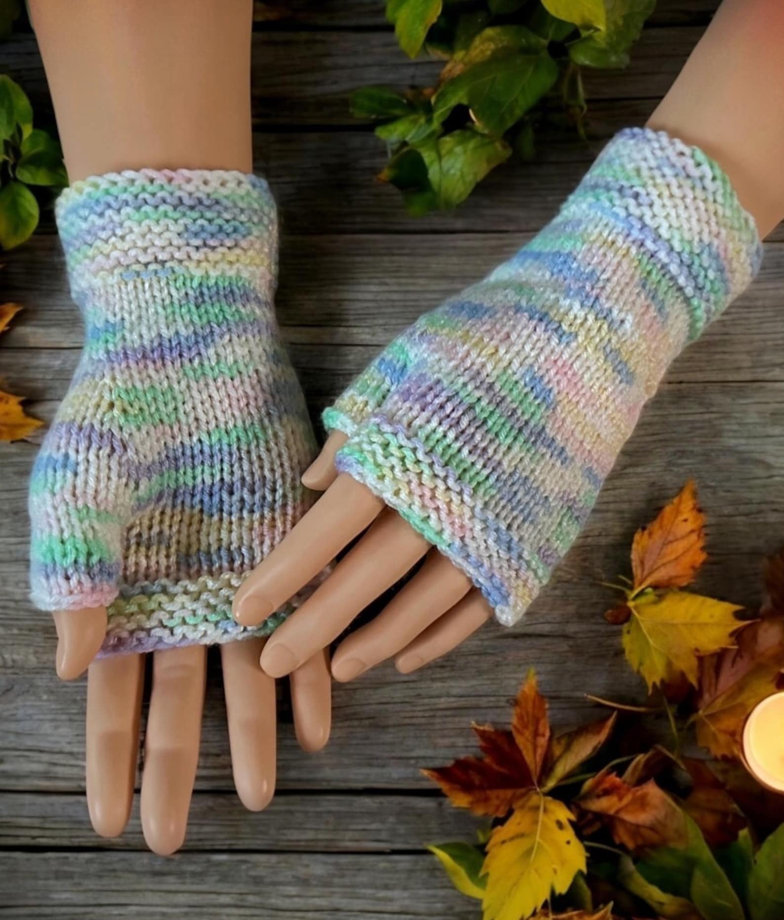 Knitting Pattern, Fingerless Gloves Knit Flat on 2 Needles With How-to ...