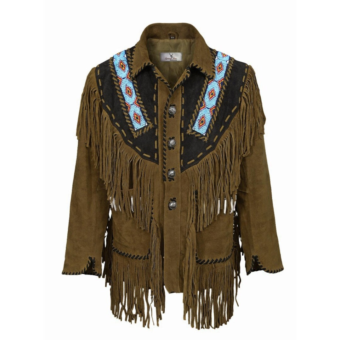 Western Cowboy Fringe Blazer - Embroidered Cactus Suit Jacket - Rodeo Style