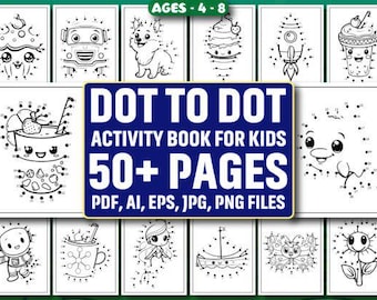 Dot To Dot Pages for Kids | Creative Printable Activity Sheets | Instant Digital Download | Perfect for Learning & Entertainment