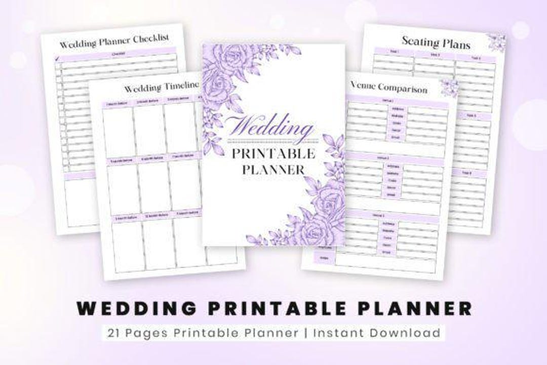 Printable Wedding Planner Guide.pdf Printable Wedding Planner PDF, Customizable Wedding Planning Pages ...