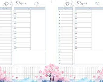 Undated Daily Planner PDF, Minimalist Digital Planner, Printable Productivity Template, Editable Goal Planner, Weekly Layout Organizer 2025