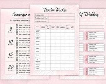 Comprehensive Wedding Vendor Checklist Printable | Easy-To-Use Planner for Organized Wedding Planning | Digital Download PDF Organizer
