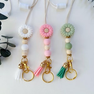 Flower Lanyard, Teacher Lanyard, Nurse Lanyard, Cute Lanyard, Silicon Bead Lanyard, Handmade Lanyard, Gift For Her