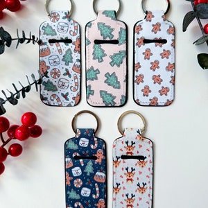 Chapstick Holder Keychain, Lip Balm Holder Keychain, Lipstick Holder Keychain, Teacher Gift, Stocking Stuffer, Cute Keychain
