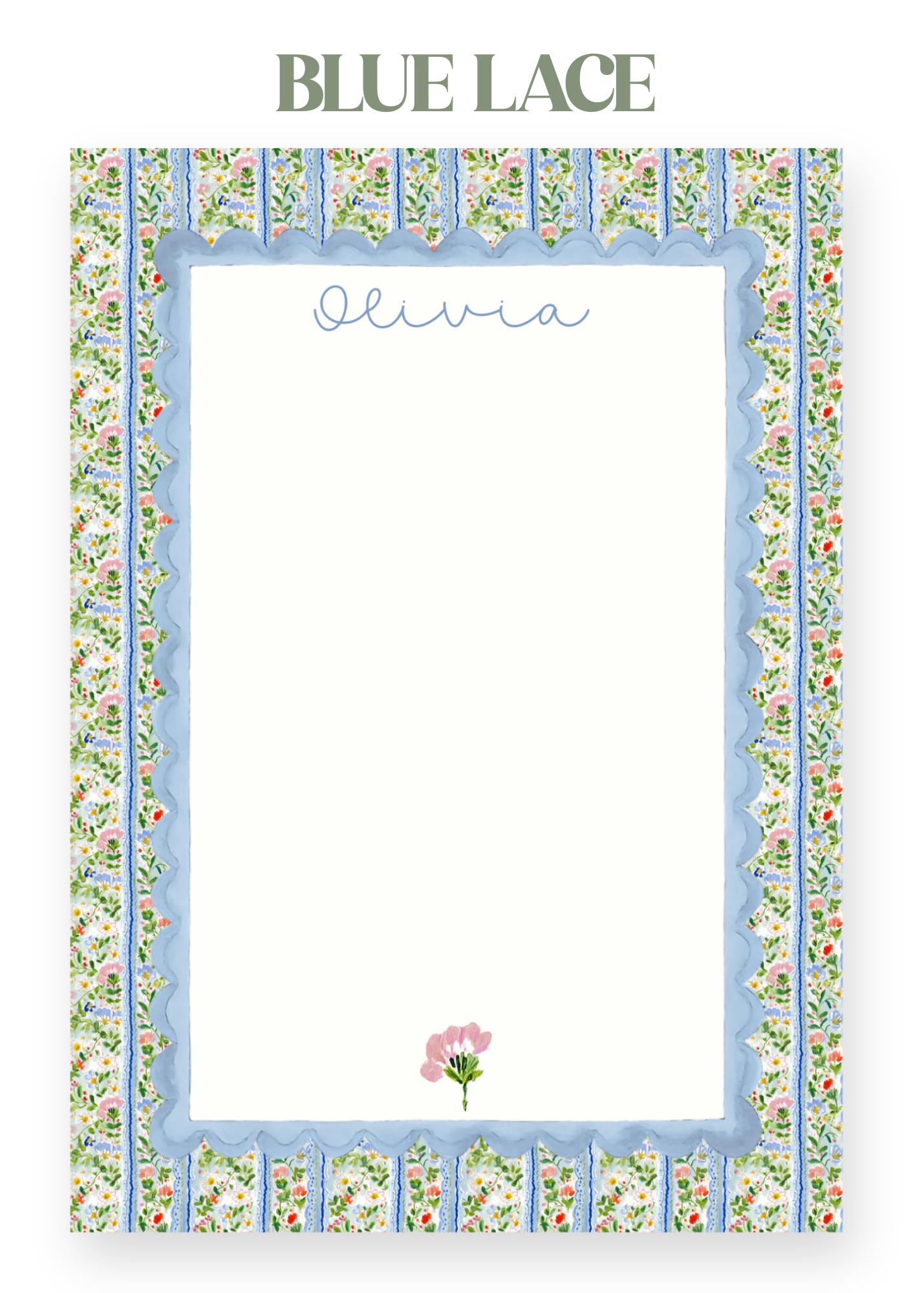 Floral Watercolor Personalized Notepad, Custom Stationery Gift, 5x7 - Etsy
